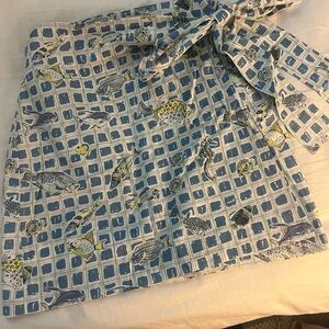Coco Shop Blue Fish Print Skirt